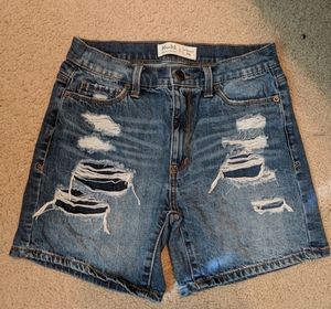 Mudd Distressed high rise shorts - size 5 - Midi length